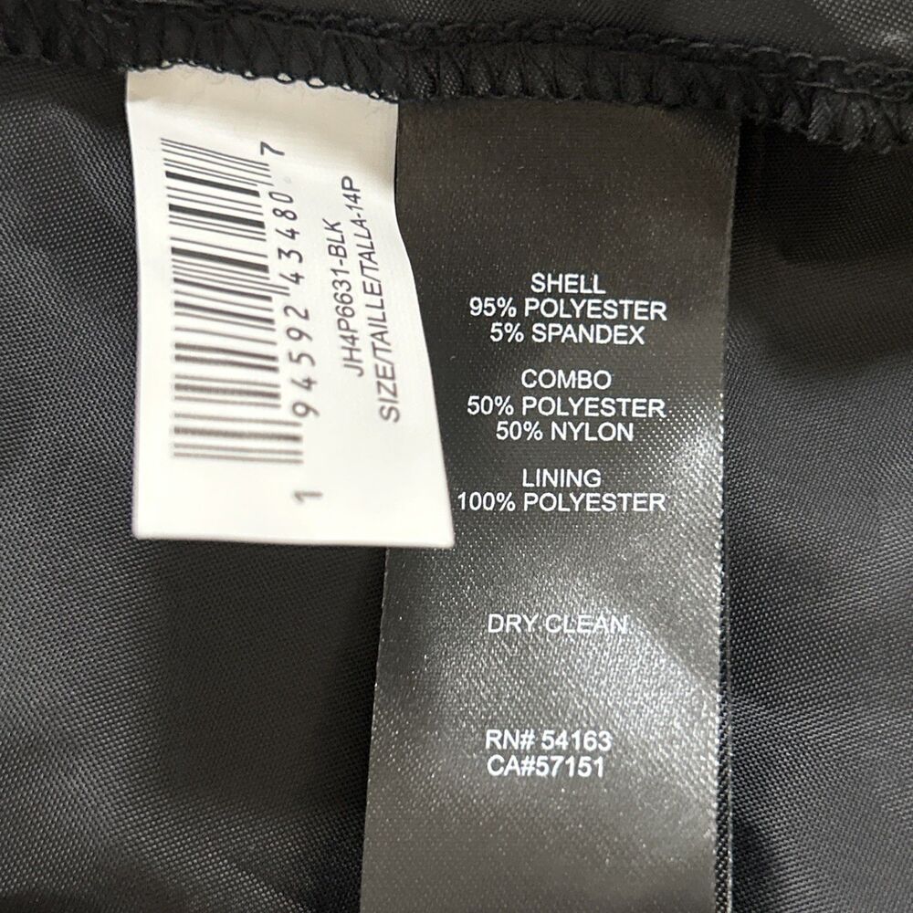 NWT Jessica Howard Women's 14P Black Mixed Media Tie Waist Ball Gown lined - Picture 10 of 10